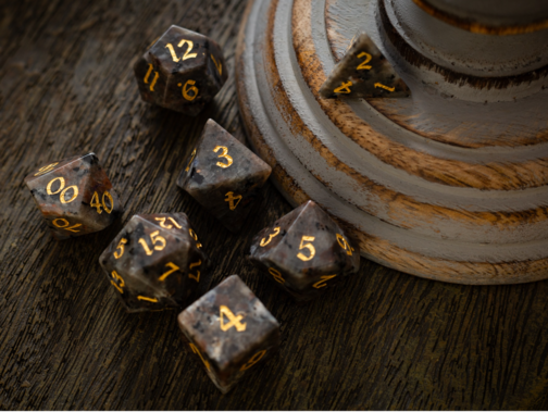 GEMSTONE YOOPERLITE HAND CARVED DND DICE SET