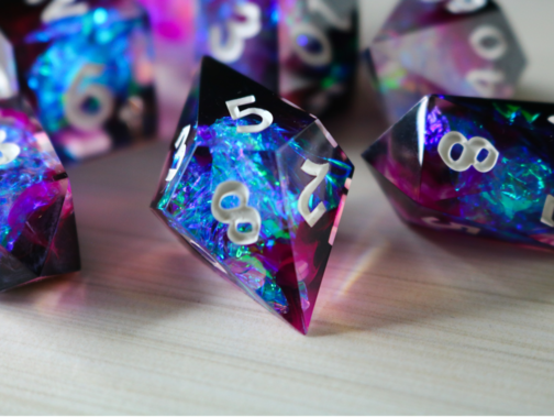 LIGHTNING HANDMADE RESIN DICE SET RPG GAME DND MTG TABLETOP GAMING