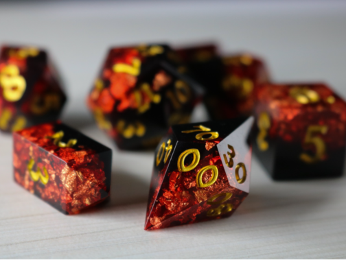 DARK BLOOD HANDMADE RESIN DICE SET RPG GAME DND MTG TABLETOP GAMING