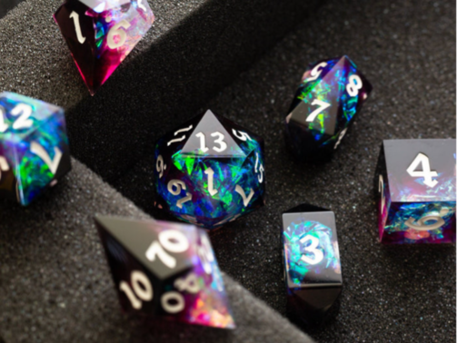 LIGHTNING HANDMADE RESIN DICE SET RPG GAME DND MTG TABLETOP GAMING