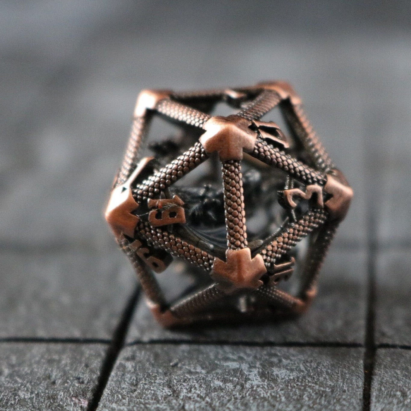 Large Caged Dragon D20 DND Copper Tabletop Gaming Dice - Only 1 D20